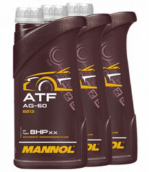 Getriebeöl MANNOL ATF AG60 Automatic 3 X 1 Liter für Audi BMW Jaguar Volvo VW