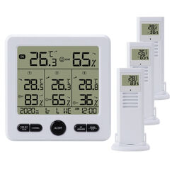 FUNK Wetterstation Mit Farbdisplay Thermometer Innen-Außensensor Digitale Wecker