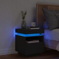 1/2er Set Nachttisch mit LED-Leuchten Kommode Schrank Nachtschrank Nachtkommode 