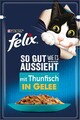 FELIX So gut wie es aussieht Katzenfutter nass in Gelee, mit Thunfisch, 26 x 85g