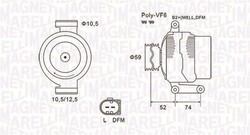 Magneti Marelli 063731928010 Generator für CITROËN  passend für FIAT FORD
