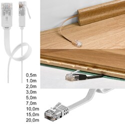 Netzwerkkabel Flachkabel ultraflach dünn Patchkabel LAN Kabel bis 0,5m bis 20m✅🚚1-2 Tage✅Mit Knickschutz✅DE Händler ✅MwSt Rechnung✅