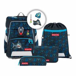 Step by Step Schulranzen-Set SPACE SHINE Shark Dexter 5-teilig