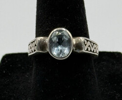 Monica Vinader Ring Sterlingsilber Aquamarin