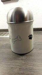 Futterdose aus Edelstahl für Hunde Hundeleckerli / Durchm. ca. 10 cm 16 cm hoch