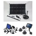 60 W Solar Teich Gartenteich Bachlauf Tauch Pumpe  + LED Strahler Leuchte Lampe