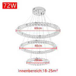 LED Kristall Ring Lüster Deckenlampe Hänge Leuchte Kronleuchter Pendellampe Top