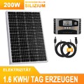 200W Solarpanel Kit Monokristallin Solarmodul Photovoltaik Solarzelle Wohnmobil