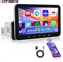 1DIN 7 Zoll Android 15 Autoradio mit Apple Carplay GPS NAV WIFI DSP BT FM 2+32GB