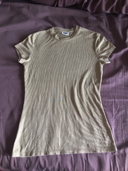MTWTFSS by Weekday T-Shirt Damen Shirt Kurzärmliges Oberteil Gr. S Gold