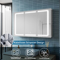 Edelstahl Spiegelschrank Touch mit LED-Beleuchtung Badspiegel  Steckdose Bad 105