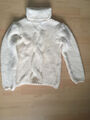 Gemütlicher Strick Pullover mit Rollkragen, weiß creme - Gr. M / 38