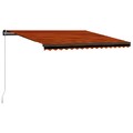 vidaXL Einziehbare Markise Handbetrieben 450 x 300 cm Orange und Braun