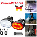 LED Fahrradlicht Set Fahrradbeleuchtung Scheinwerfer Vorne Hinten Fahrad Lampe