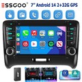 Android 14 DAB+ 2+32G Für Audi TT MK2 8J 2006-2014 Autoradio Carplay GPS WIFI BT