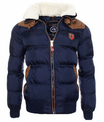 Geographical Norway Herren Winterjacke Steppjacke warme Outdoor Jacke Fellkragen