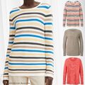 TOM TAILOR Damen Strickpullover Gestreifter Rundhals Sweater Baumwolle OTTOMAN