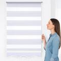 Doppelrollos ohne Bohren Klemmfix Zebra Rollo Sichtschutz Weiß für Fenster Türen
