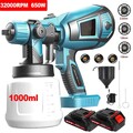 2×Akku Farbsprühsystem Wandfarbe Lacke Farbsprühgerät Elektrische Spritzpistole