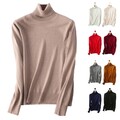 Feinstrick-Pullover Damen Kaschmir Pulli Rollkragen Pullover Strickpullover