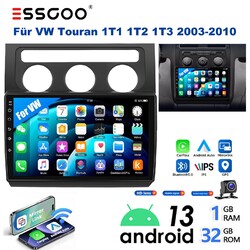 KAM+ Android13 Autoradio Carplay BT GPS Navi für VW Touran 1T1 1T2 1T3 2003-2010
