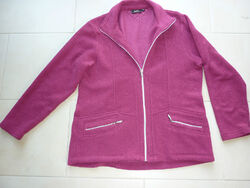 Damenjacke, hajo Loungewear, Gr. 36/38 weinrot-pink, gewalkt, strickart, 