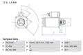 BOSCH 0 986 014 900 Starter Anlasser 1,2kW für BMW 5 Limousine (E39) 7 (E38) 12V