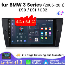 4+64G Android 13 Autoradio GPS Navi Carplay DAB WIFI Für BMW 3er E90 E91 E92 E93