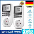 2x Digitale Zeitschaltuhr Steckdose 3680W Wochenzeitschaltuhr 24Std Timer Innen