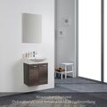 Gäste-Badmöbel-Set Mini 50 Waschtisch mit Unterschrank und Spiegel Château Eiche