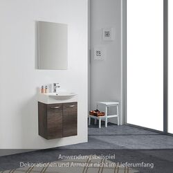 Gäste-Badmöbel-Set Mini 50 Waschtisch mit Unterschrank und Spiegel Château Eiche