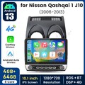 Android 14 Für Nissan Qashqai 1 J10 06-2013 Carplay Autoradio GPS Nav DAB+ 4+64G