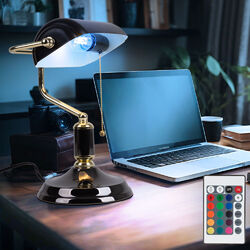 Tischlampe Schreibtischlampe Bankerleuchte dimmbar Fernbedienung Leselampe LED