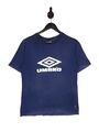 Umbro T-Shirt Größe Medium in blau Herren großes Logo kurzärmelig 100 % Baumwolle