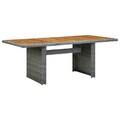Gartentisch Poly Rattan Hartglas/Holztisch Esstisch Balkontisch Couchtisch