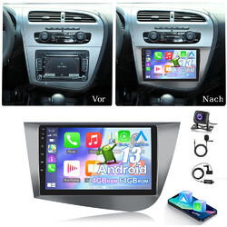 4G+64G Carplay Für Seat Leon MK2 1P1 2005-2012 Autoradio Android 13 GPS Kam DAB+