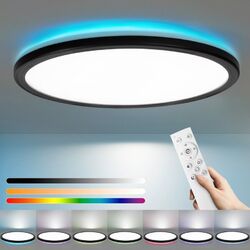 ZMH LED Deckenleuchte Farbwechsel Deckenlampe Dimmbar Panel Smart mit RGB App