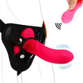 Vibrierende-Sex-Gürtel-Penis-Strap-on-Harness-Dildo-Vibrator-Sex-Bondage-Neu