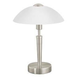Dimmbare Tischleuchte H35cm Nickel Matt E14 Tischlampe Beleuchtung Touchlampe