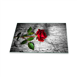 Herdabdeckplatte Ceran 1 Teilig 80x52 Blumen Rot Abdeckung Glas Spritzschutz