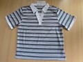  Shirt-Bluse-Oberteil in Weiß mit Schwarz-Silber gestreift Optik Gr. XXXL /46-48