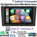 Android 14 Carplay Autoradio GPS Navi Für Opel Astra H Corsa C D Meriva Zafira B