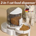 2-in-1 Futterautomat Katze Automatischer Futterspender für Katze und Hund Katzen