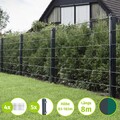 HORI Doppelstabmattenzaun Anthrazit Grün Matten Zaun Gitterzaun Set 6/5/6 Garten