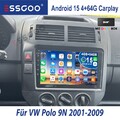 DAB+ CarPlay Autoradio Android 15 GPS Navi SWC 4+64G Für VW Polo 9N 9A 2001-2009