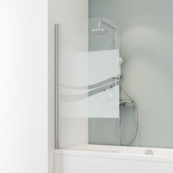 Badewannenaufsatz Duschabtrennung Glas Duschwand Badewannenfaltwand 140 x 80 cmverschiedene Dekore✔️ 1-teilig drehbar✔️ 