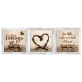 3er-Set Gerahmtes Bild LIEBLINGSPLATZ - je 23x23 cm Wandbild Grafik Poster