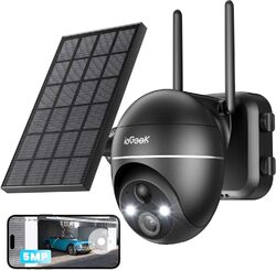 ieGeek 5MP 2K SolarÜberwachungskamera Außen Akku Wlan PTZ Kamera Wifi Kabellos