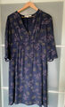 Romantisches Midi Kleid von BODEN mit abstraktem floralem Muster Gr. 36L BLAU