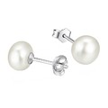Ohrringe Ohrstecker 925er Sterling Silber Süßwasser Perle AAA 8 mm Echtschmuck 